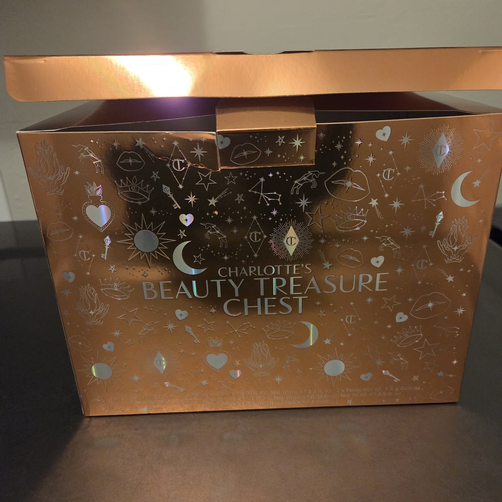 Charlotte Tilbury Metallic Rose Gold Gift Box with Foil Logo